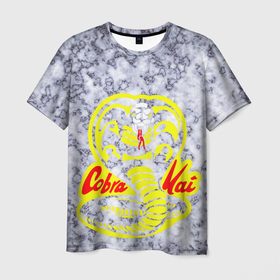 Мужская футболка 3D с принтом Логотип Cobra Kai в Курске, 100% полиэфир | прямой крой, круглый вырез горловины, длина до линии бедер | cobra | kai | змеи | кай | кобра | логотип | мрамор | сериалы