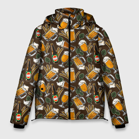 Мужская зимняя куртка 3D с принтом Хмель и Пиво в Санкт-Петербурге, верх — 100% полиэстер; подкладка — 100% полиэстер; утеплитель — 100% полиэстер | длина ниже бедра, свободный силуэт Оверсайз. Есть воротник-стойка, отстегивающийся капюшон и ветрозащитная планка. 

Боковые карманы с листочкой на кнопках и внутренний карман на молнии. | beer | бар | бармен | бокал | бутылка | жигул | кабак | кафе | кружка | официант | паб | ресторан | солод | спирт | спорт бар | хмель |