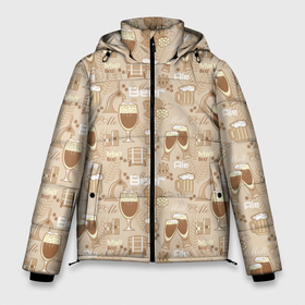 Мужская зимняя куртка 3D с принтом Пивбар в Тюмени, верх — 100% полиэстер; подкладка — 100% полиэстер; утеплитель — 100% полиэстер | длина ниже бедра, свободный силуэт Оверсайз. Есть воротник-стойка, отстегивающийся капюшон и ветрозащитная планка. 

Боковые карманы с листочкой на кнопках и внутренний карман на молнии. | beer | бар | бармен | бокал | бутылка | жигул | кабак | кафе | кружка | официант | паб | ресторан | солод | спирт | спорт бар | хмель |