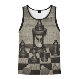 Мужская майка 3D с принтом Старинные шахматы , 100% полиэстер | круглая горловина, приталенный силуэт, длина до линии бедра. Пройма и горловина окантованы тонкой бейкой | игра | игры | короли | король | пешка | пешки | ретро | спорт | старинные | старинный | шахматные | шахматный | шахматы