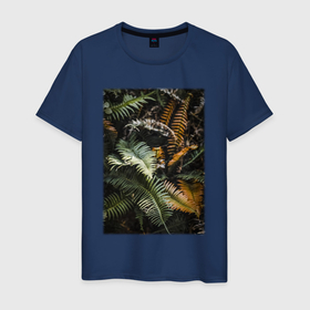 Мужская футболка хлопок с принтом Папоротник В Лесу в Курске, 100% хлопок | прямой крой, круглый вырез горловины, длина до линии бедер, слегка спущенное плечо. | лес | природа | растение | тайга | флора | цветы