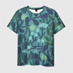 Мужская футболка 3D с принтом Запутанные растения в Екатеринбурге, 100% полиэфир | прямой крой, круглый вырез горловины, длина до линии бедер | kostolom3000 | ботаника | ботанический | джунгли | лето | лиана | листья | природа | растения | ягоды