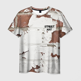 Мужская футболка 3D с принтом Street art   Wall в Петрозаводске, 100% полиэфир | прямой крой, круглый вырез горловины, длина до линии бедер | art | fashion | plaster | vanguard | wall | авангард | искусство | мода | стена | штукатурка