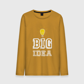Мужской лонгслив хлопок с принтом Хорошая идея Лампочка в Тюмени, 100% хлопок |  | Тематика изображения на принте: big | big idea | bulb | light | есть идея | идея | лампочка
