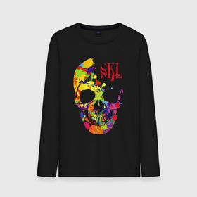 Мужской лонгслив хлопок с принтом Color skull   Vanguard в Тюмени, 100% хлопок |  | color | fashion | skull | vanguard | авангард | мода | цвет | череп