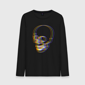 Мужской лонгслив хлопок с принтом Skull   Neon в Тюмени, 100% хлопок |  | color | fashion | neon | skull | мода | неон | цвет | череп