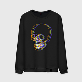 Мужской свитшот хлопок с принтом Skull   Neon , 100% хлопок |  | color | fashion | neon | skull | мода | неон | цвет | череп