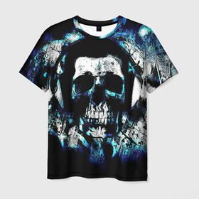 Мужская футболка 3D с принтом Dark skull   Fashion 2022 в Тюмени, 100% полиэфир | прямой крой, круглый вырез горловины, длина до линии бедер | dark | fashion | horror | hype | skull | vanguard | авангард | мода | ужас | хайп | череп