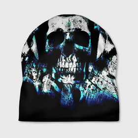 Шапка 3D с принтом Dark skull   Fashion 2022 в Екатеринбурге, 100% полиэстер | универсальный размер, печать по всей поверхности изделия | dark | fashion | horror | hype | skull | vanguard | авангард | мода | ужас | хайп | череп