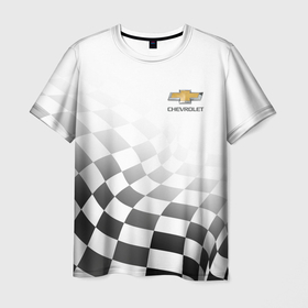 Мужская футболка 3D с принтом Chevrolet Финишный флаг в Тюмени, 100% полиэфир | прямой крой, круглый вырез горловины, длина до линии бедер | Тематика изображения на принте: auto | chevrolet | авто | автомобиль | марка | машина | спорт | финишный | флаг | шевроле