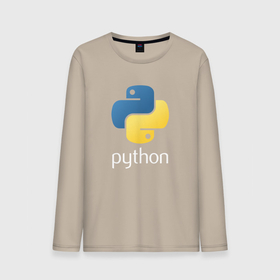 Мужской лонгслив хлопок с принтом Python Логотип , 100% хлопок |  | python | змея | зык программирования | код | кодеры | кодинг | пайтон | питон | питонист | программирование | программист | программисты | программный код | фреймворк | яп