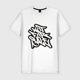 Мужская футболка хлопок Slim с принтом Not for sale в Петрозаводске, 92% хлопок, 8% лайкра | приталенный силуэт, круглый вырез ворота, длина до линии бедра, короткий рукав | graffiti | not for sale | граффити | не для продажи | не продаюсь