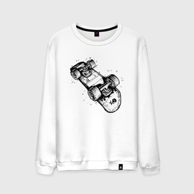 Мужской свитшот хлопок с принтом Skateboard   Skull в Тюмени, 100% хлопок |  | extreme | skateboard | skull | sport | скейтборд | спорт | череп | экстрим