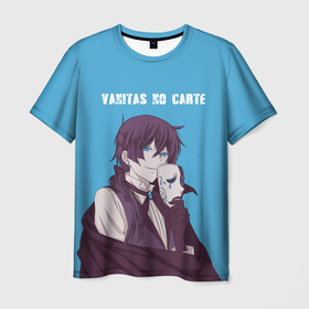Мужская футболка 3D с принтом Vanitas no Carte в Курске, 100% полиэфир | прямой крой, круглый вырез горловины, длина до линии бедер | аниме | вампир | ванитас | маска | мемуары | надпись | название | персонаж