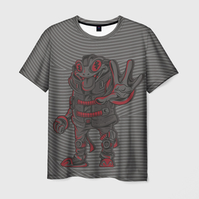 Мужская футболка 3D с принтом Позитивная лягуха в Курске, 100% полиэфир | прямой крой, круглый вырез горловины, длина до линии бедер | frog | жаба | земноводные | лягуха | лягушка | позитив
