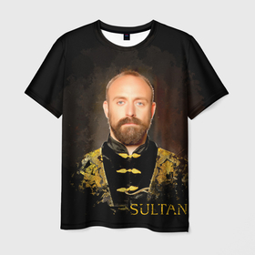 Мужская футболка 3D с принтом Султан  Сулейман в Санкт-Петербурге, 100% полиэфир | прямой крой, круглый вырез горловины, длина до линии бедер | александра | александра я хюррем | век | великолепный | великолепный век | махидерван | михримах | сериалы | сулейман | султан | султан сулейман | турецкие | турецкие сериалы | турция | хюрем | хюррем