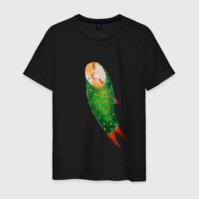 Мужская футболка хлопок с принтом Рыба головастик в Екатеринбурге, 100% хлопок | прямой крой, круглый вырез горловины, длина до линии бедер, слегка спущенное плечо. | fish | головастик | рыба | рыбалка | рыбка