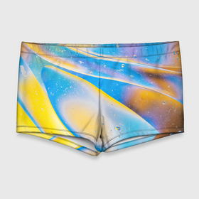 Мужские купальные плавки 3D с принтом Градиент | Жёлто Голубая Абстракция в Тюмени, Полиэстер 85%, Спандекс 15% |  | градиент | лазурный | радуга | хайп | цветной | шмот