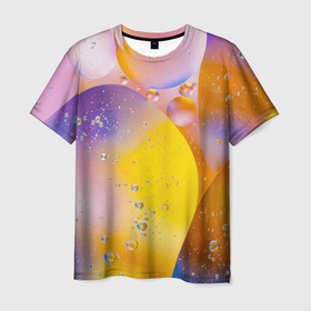 Мужская футболка 3D с принтом Градиент | Яркие Пузыри в Курске, 100% полиэфир | прямой крой, круглый вырез горловины, длина до линии бедер | Тематика изображения на принте: градиент | лазурный | радуга | хайп | цветной | шмот