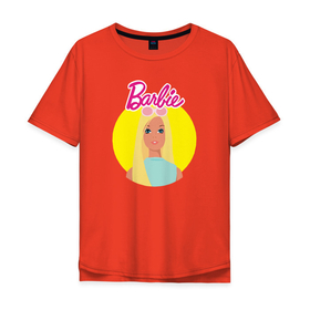 Мужская футболка хлопок Oversize с принтом Sun Set Malibu Barbie в Новосибирске, 100% хлопок | свободный крой, круглый ворот, “спинка” длиннее передней части | barbara | barbie | beauty | doll | girl | idol | perfect | pink | pop | toy | usa | woman | барбара | барби | девушка | игрушка | кукла | попидол | розовый | силуэт | сша