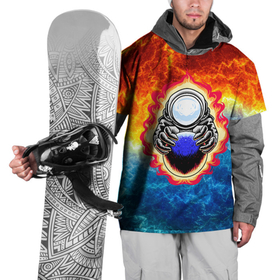 Накидка на куртку 3D с принтом Космонавт в огне над планетой в Кировске, 100% полиэстер |  | nasa | космонавт | космос | наса | огонь | планета