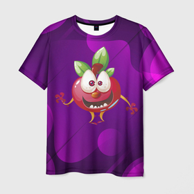 Мужская футболка 3D с принтом веселая вишенка , 100% полиэфир | прямой крой, круглый вырез горловины, длина до линии бедер | вишенка | вишни | вишня | лето | ягода