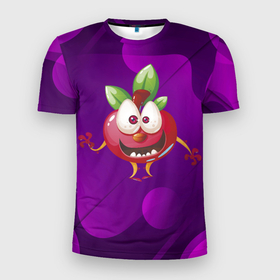 Мужская футболка 3D Slim с принтом веселая вишенка в Белгороде, 100% полиэстер с улучшенными характеристиками | приталенный силуэт, круглая горловина, широкие плечи, сужается к линии бедра | вишенка | вишни | вишня | лето | ягода
