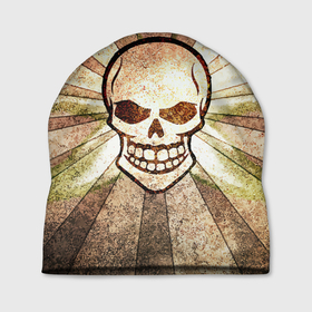 Шапка 3D с принтом Vanguard skull   Sun в Белгороде, 100% полиэстер | универсальный размер, печать по всей поверхности изделия | jaw | skull | sun | teeth | vanguard | авангард | зубы | пасть | солнце | череп