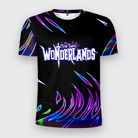 Мужская футболка 3D Slim с принтом Tiny Tinas Wonderlands, Лого в Петрозаводске, 100% полиэстер с улучшенными характеристиками | приталенный силуэт, круглая горловина, широкие плечи, сужается к линии бедра | borderlands | tiny tinas borderlands | tiny tinas wonderlands | крошечная тина | тина тина вондерленд | тина тина вондерлэнд | тина тинас