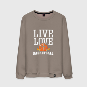 Мужской свитшот хлопок с принтом Live Love   Basketball в Екатеринбурге, 100% хлопок |  | basketball | nba | sport | баскетбол | баскетболист | мяч | нба | спорт