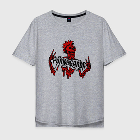 Мужская футболка хлопок Oversize с принтом Панкоганда в Екатеринбурге, 100% хлопок | свободный крой, круглый ворот, “спинка” длиннее передней части | анархия | кости | панк | рок | скелет | череп