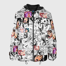 Мужская куртка 3D с принтом Ahegao Girls в Новосибирске, ткань верха — 100% полиэстер, подклад — флис | прямой крой, подол и капюшон оформлены резинкой с фиксаторами, два кармана без застежек по бокам, один большой потайной карман на груди. Карман на груди застегивается на липучку | ahegao | anime | breast | аниме | ахегао | о face | тян