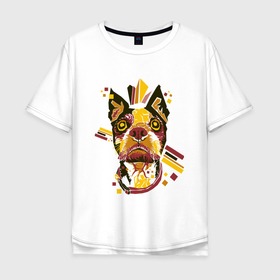 Мужская футболка хлопок Oversize с принтом Моя собака в Екатеринбурге, 100% хлопок | свободный крой, круглый ворот, “спинка” длиннее передней части | dog | ears | eyes | muzzle | глаза | мордочка | собака | уши