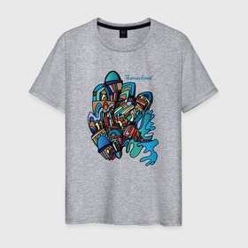 Мужская футболка хлопок с принтом Samarkand , 100% хлопок | прямой крой, круглый вырез горловины, длина до линии бедер, слегка спущенное плечо. | город | графика | рисунок | скетч | цвет