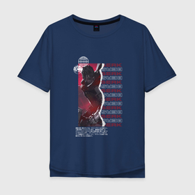 Мужская футболка хлопок Oversize с принтом Berserk in battle в Кировске, 100% хлопок | свободный крой, круглый ворот, “спинка” длиннее передней части | anime | berserk | guts | kenpuu denki berserk | аниме | анимэ | берсерк | гатс
