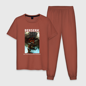 Мужская пижама хлопок с принтом Evil Berserk в Новосибирске, 100% хлопок | брюки и футболка прямого кроя, без карманов, на брюках мягкая резинка на поясе и по низу штанин
 | anime | berserk | guts | kenpuu denki berserk | аниме | анимэ | берсерк | гатс
