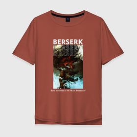 Мужская футболка хлопок Oversize с принтом Evil Berserk в Тюмени, 100% хлопок | свободный крой, круглый ворот, “спинка” длиннее передней части | anime | berserk | guts | kenpuu denki berserk | аниме | анимэ | берсерк | гатс