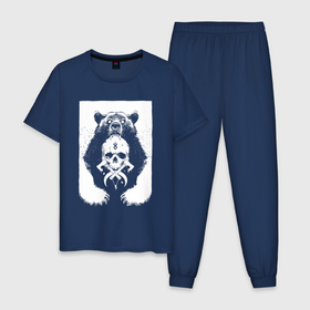 Мужская пижама хлопок с принтом Berserks skull в Новосибирске, 100% хлопок | брюки и футболка прямого кроя, без карманов, на брюках мягкая резинка на поясе и по низу штанин
 | anime | berserk | kenpuu denki berserk | аниме | анимэ | берсерк