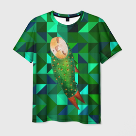 Мужская футболка 3D с принтом Рыбка психоделика в Санкт-Петербурге, 100% полиэфир | прямой крой, круглый вырез горловины, длина до линии бедер | Тематика изображения на принте: fish | головастик | рыба | рыбалка | рыбка