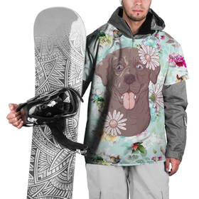 Накидка на куртку 3D с принтом Собака в ромашках , 100% полиэстер |  | милая | пес | ромашка | собака | собачка | цветочек
