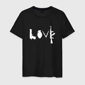 Мужская футболка хлопок с принтом Banksy LOVE Weapon в Тюмени, 100% хлопок | прямой крой, круглый вырез горловины, длина до линии бедер, слегка спущенное плечо. | banksy | love | weapon | анархизм | андерграунд | антивоенное движение | антиимпериализм | антикапитализм | бенкс | бенкси | бристоль | бэнкс | бэнкси | граффити | нигилизм | оружие | стрит арт | художник