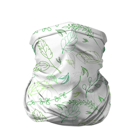 Бандана-труба 3D с принтом Хаос из зелёных веток и листьев , 100% полиэстер, ткань с особыми свойствами — Activecool | плотность 150‒180 г/м2; хорошо тянется, но сохраняет форму | веточки | листья | растительный узор | растительный хаос | узор из листьев