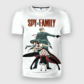 Мужская футболка 3D Slim с принтом Spy Family в Тюмени, 100% полиэстер с улучшенными характеристиками | приталенный силуэт, круглая горловина, широкие плечи, сужается к линии бедра | family | spy | прикрытие | семья | телепат | шпионы