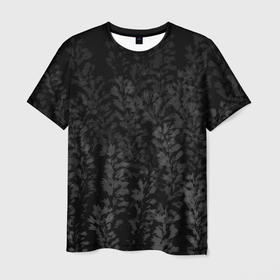Мужская футболка 3D с принтом Туманные поля в Санкт-Петербурге, 100% полиэфир | прямой крой, круглый вырез горловины, длина до линии бедер | field | nature | plants | колосья | монохром | поле | природа | растения | туман | ч б