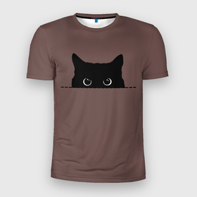 Мужская футболка 3D Slim с принтом Черная кошка выглядывает из укрытия в Санкт-Петербурге, 100% полиэстер с улучшенными характеристиками | приталенный силуэт, круглая горловина, широкие плечи, сужается к линии бедра | black | cat | from | head | kitty | peeps | shelters | stylish | выглядывает | глаза | голова | из | кот | кота | котенок | кошка | круглые | нарисованная | очки | стильный | укрытия | черная