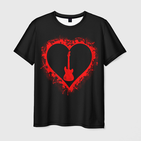 Мужская футболка 3D с принтом Любовь к музыке | Гитара в Тюмени, 100% полиэфир | прямой крой, круглый вырез горловины, длина до линии бедер | blood | guitar | heart | in | instrument | love | music | musical | red | splashes | stains | to | valentine | брызги | в | валентинка | гитара | инструмент | к | красный | кровь | любовь | музыка | музыкальный | музыке | пятна | сердце