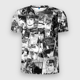 Мужская футболка 3D Slim с принтом Berserk pattern , 100% полиэстер с улучшенными характеристиками | приталенный силуэт, круглая горловина, широкие плечи, сужается к линии бедра | Тематика изображения на принте: anime | berserk | guts | kenpuu denki berserk | аниме | анимэ | берсерк | гатс
