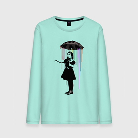 Мужской лонгслив хлопок с принтом BANKSY | БЭНКСИ девушка под зонтом , 100% хлопок |  | banksy | арт | бенкси | бэнкси | граффити | девочка | девушка | зонт | зонтик | картина | под зонтом | роберт | робин бэнкс | робин ганнингхем | стрит арт | творчество | художник