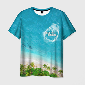 Мужская футболка 3D с принтом Акула   пасть в Белгороде, 100% полиэфир | прямой крой, круглый вырез горловины, длина до линии бедер | handeyework | shark | акула | арт | веселые | детские | лето | море | необычные | отдых | пляж | рыба | рыбы