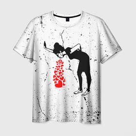 Мужская футболка 3D с принтом Banksy   Бэнкси больная любовь в Санкт-Петербурге, 100% полиэфир | прямой крой, круглый вырез горловины, длина до линии бедер | banksy | арт | бенкси | бэнкси | граффити | картина | роберт | робин бэнкс | робин ганнингхем | стрит арт | творчество | художник
